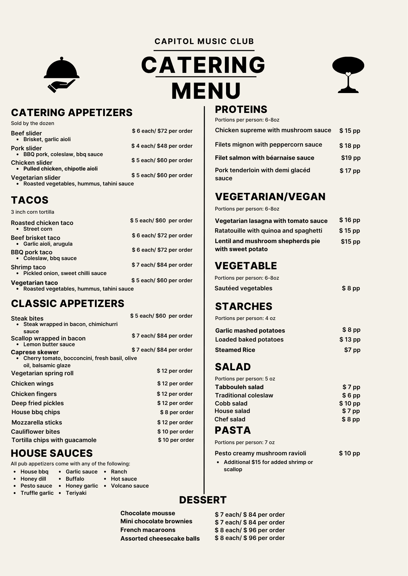 Final Catering Menu