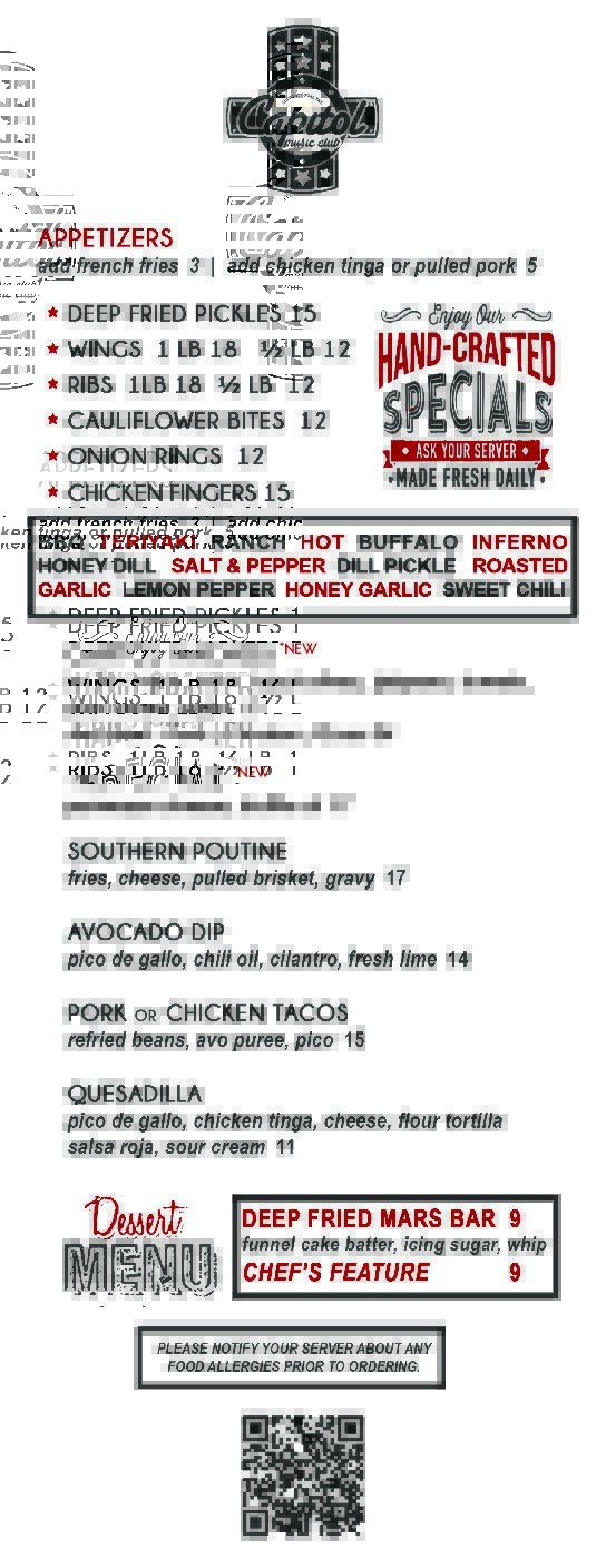 new dinner menus